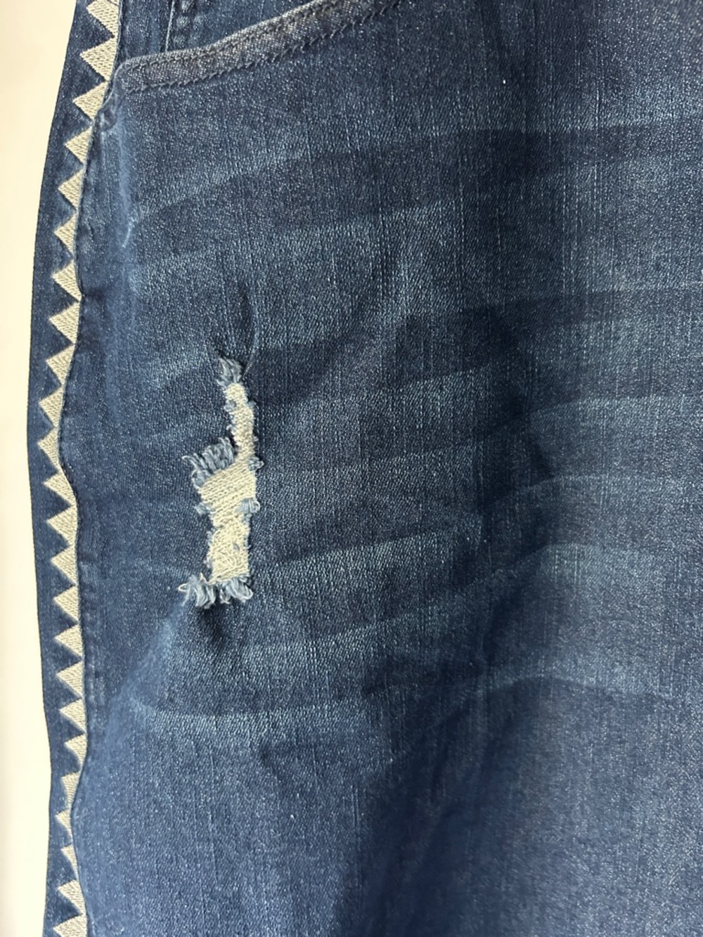 Agnes Orinda Denim Skirt with Side Trim - Picture 3 of 6